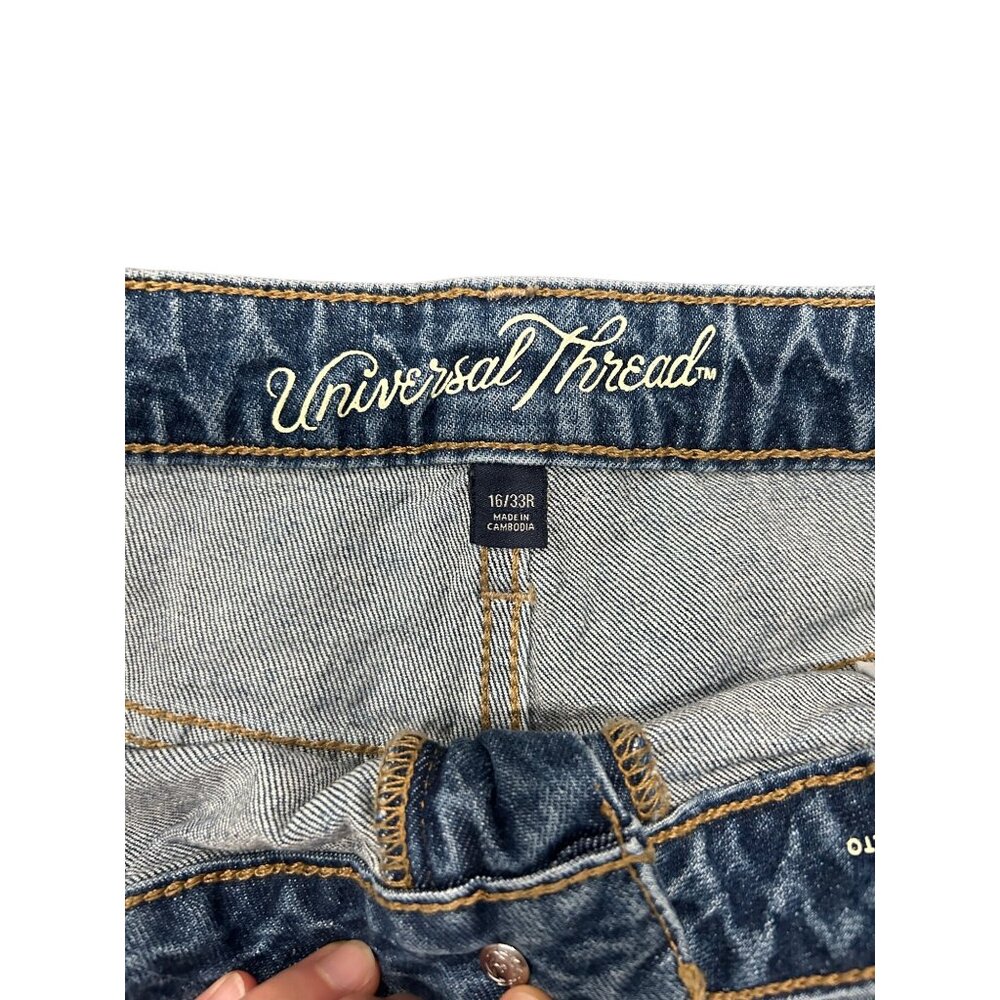 Universal Thread Womens High Rise Shortie Denim Shorts Frayed Hem Size 16 - Picture 5 of 9